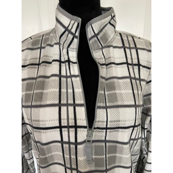 St. John's Bay Fleece Pullover‎ Plaid Women's Petite M - Picture 5 of 6